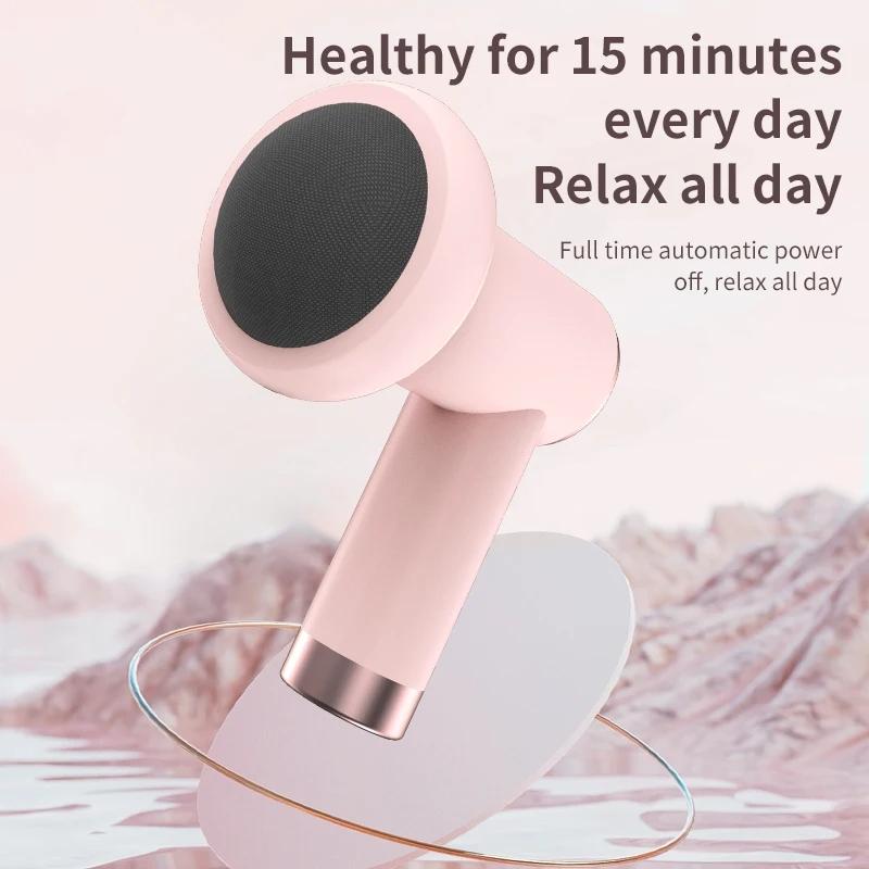5-Head Handheld Massage Gun For Fat Pushing - Pink 4