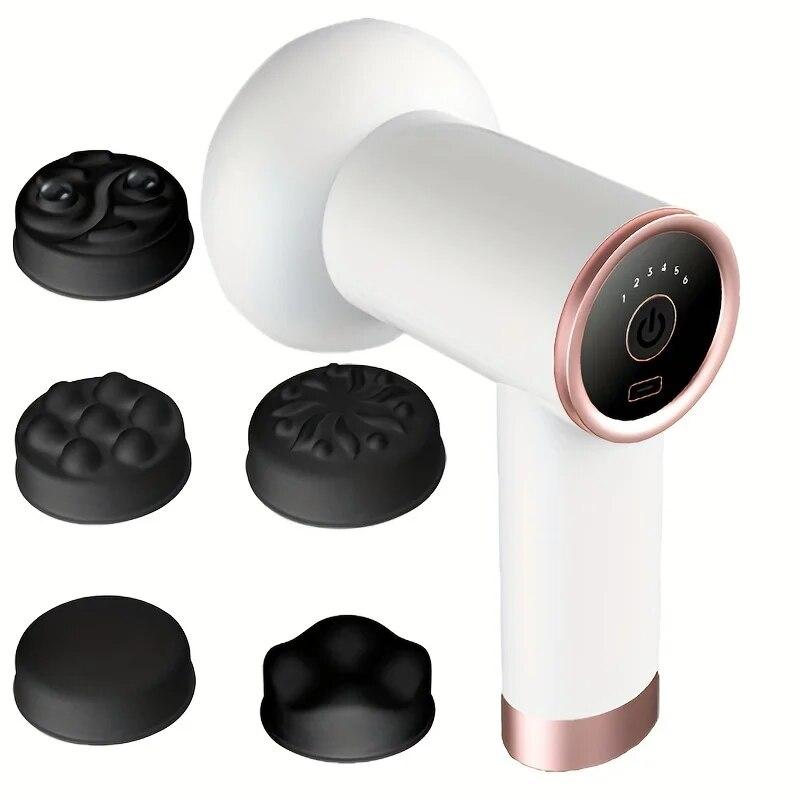 5-Head Handheld Massage Gun For Fat Pushing - Pink 11