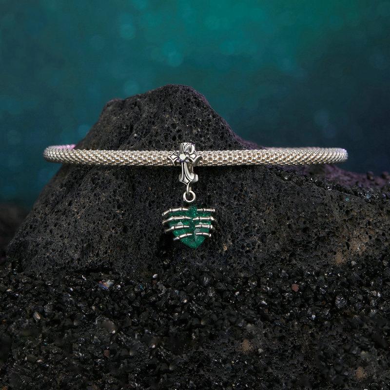 925 Sterling Silver Cross Skull Heart Bracelet Beaded Accessory 5