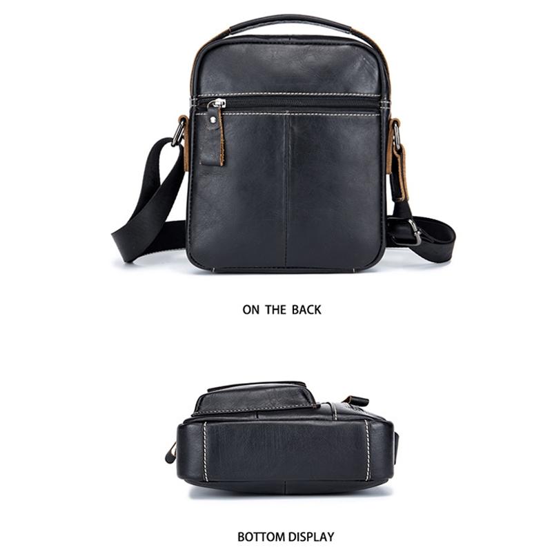 Soft Leather Messenger Bag For Men - Black 4