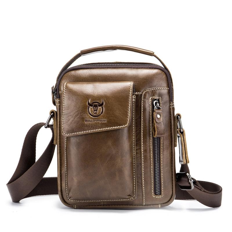 Soft Leather Messenger Bag For Men - Black 9