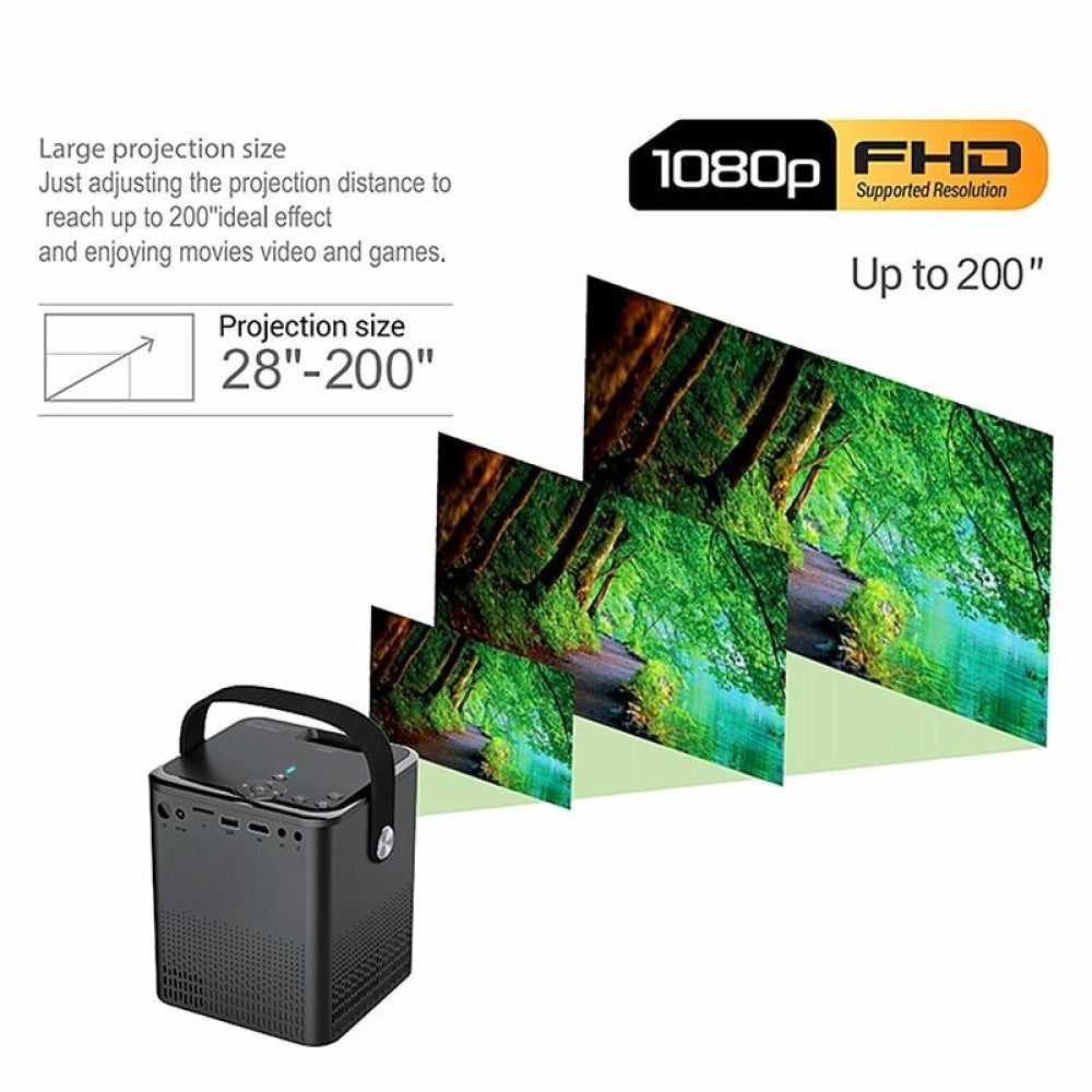 C500 Portable Mini Led Home Hd Projector - White Same Screen Version 6