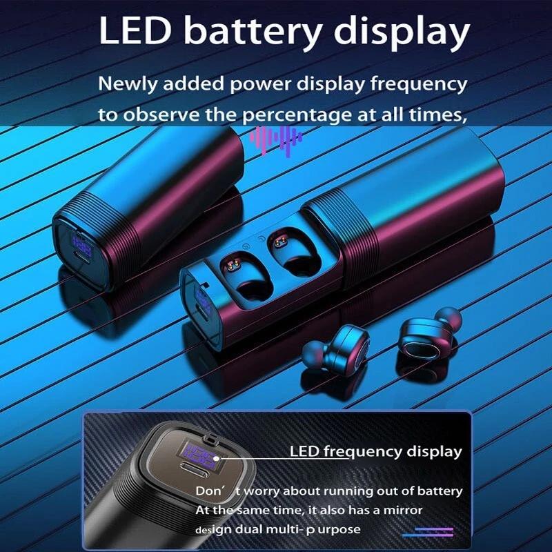 Mini t & g Tws Bluetooth Earphones with Led Display - Black Gold 8