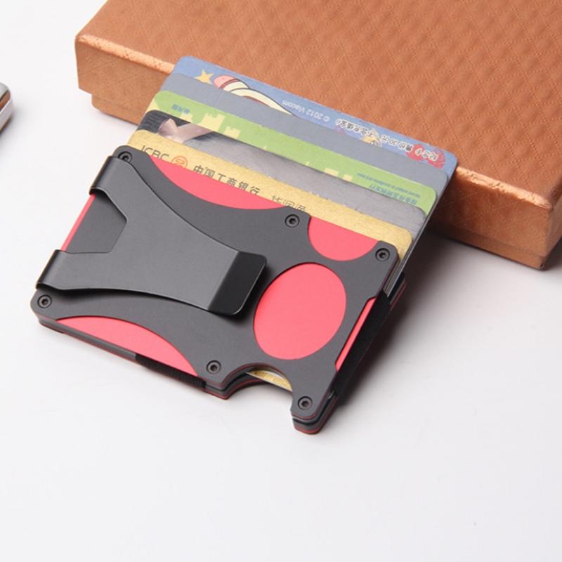 Rfid-blocking Metal Wallet - Secure & Compact - Red 5