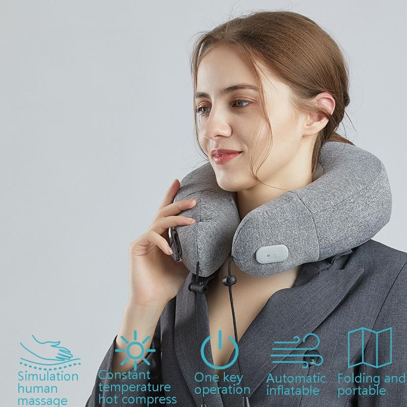 Gray Inflatable Neck Massager Pillow For Cervical Spine 4