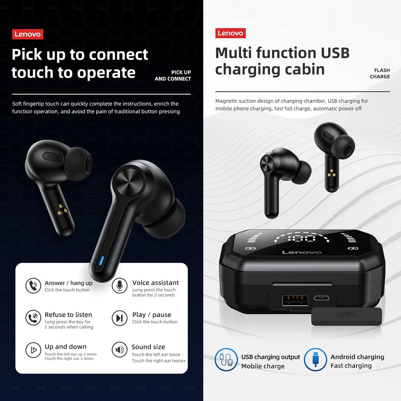 Pro Tws Wireless Bluetooth Earphones with Led Display - Black 9