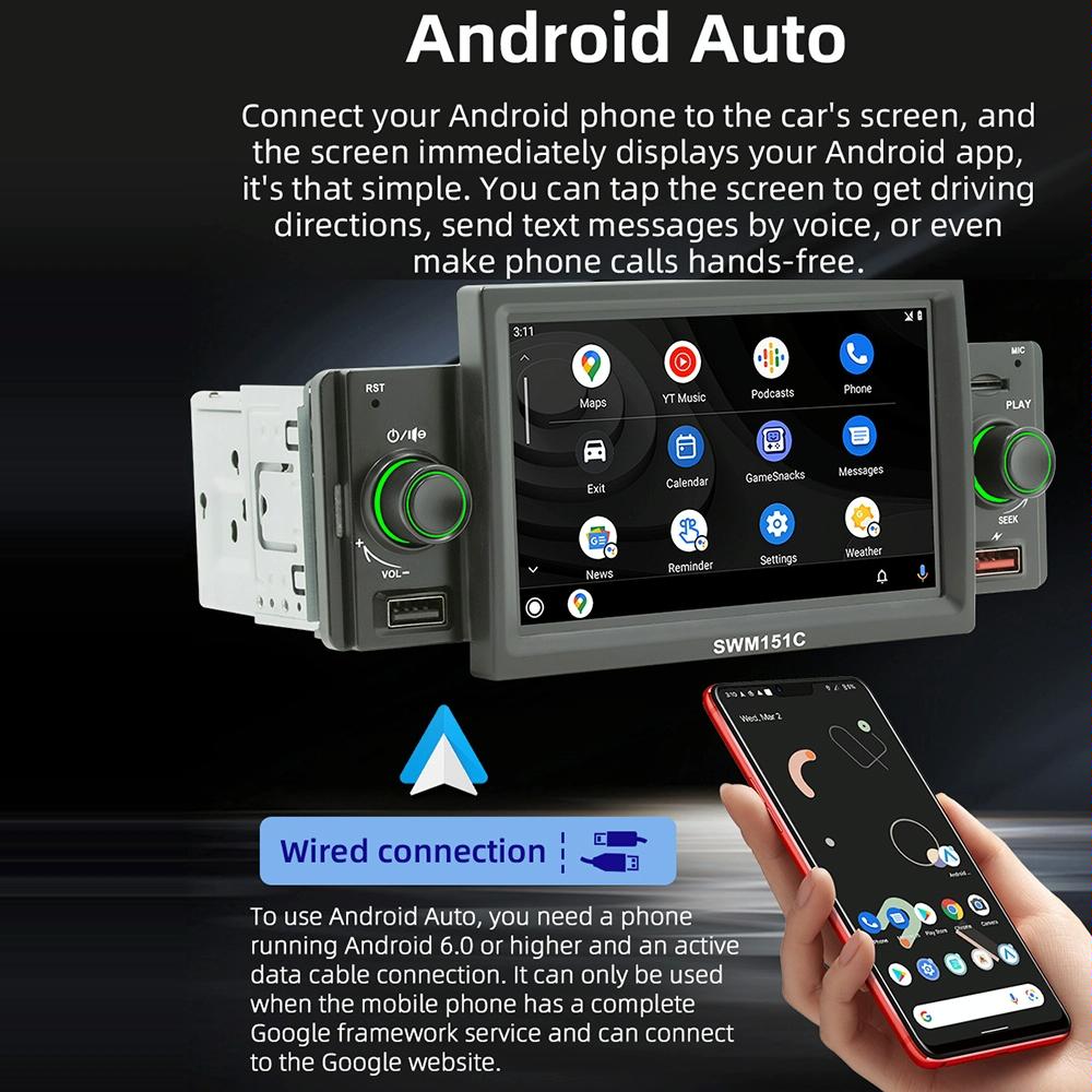 5 Inch Car Mp5 Inch Player With Carplay / Android Auto - Black 8