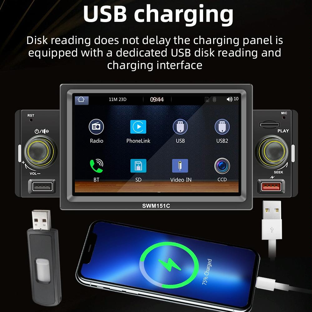 5 Inch Car Mp5 Inch Player With Carplay / Android Auto - Black 12