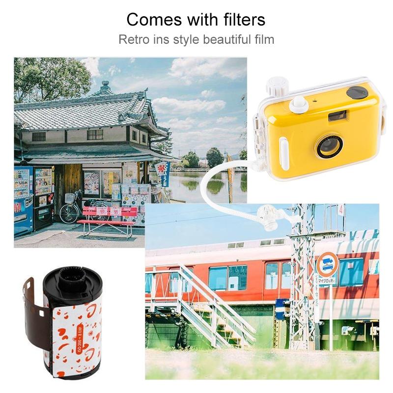 Retro Waterproof Camera with Disposable Film - Cute White Shell 7