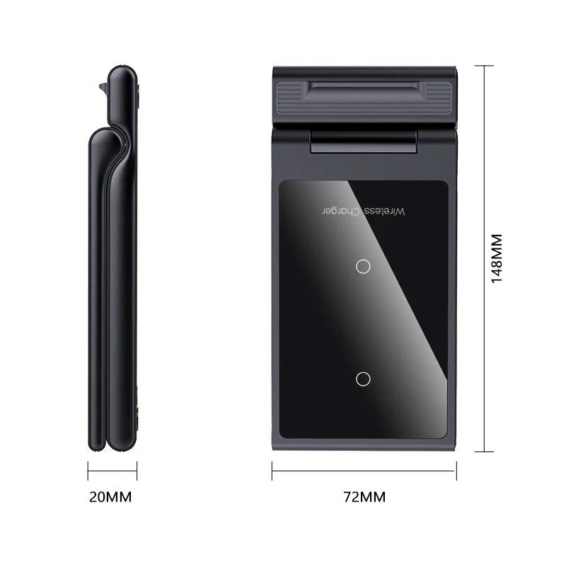 15W Foldable 3 In 1 Wireless Charger Black 3