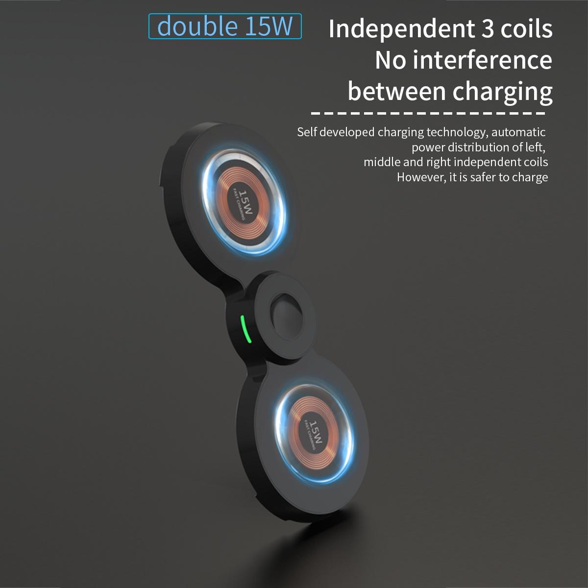 15W 3 In 1 Transparent Magnetic Wireless Charger 3
