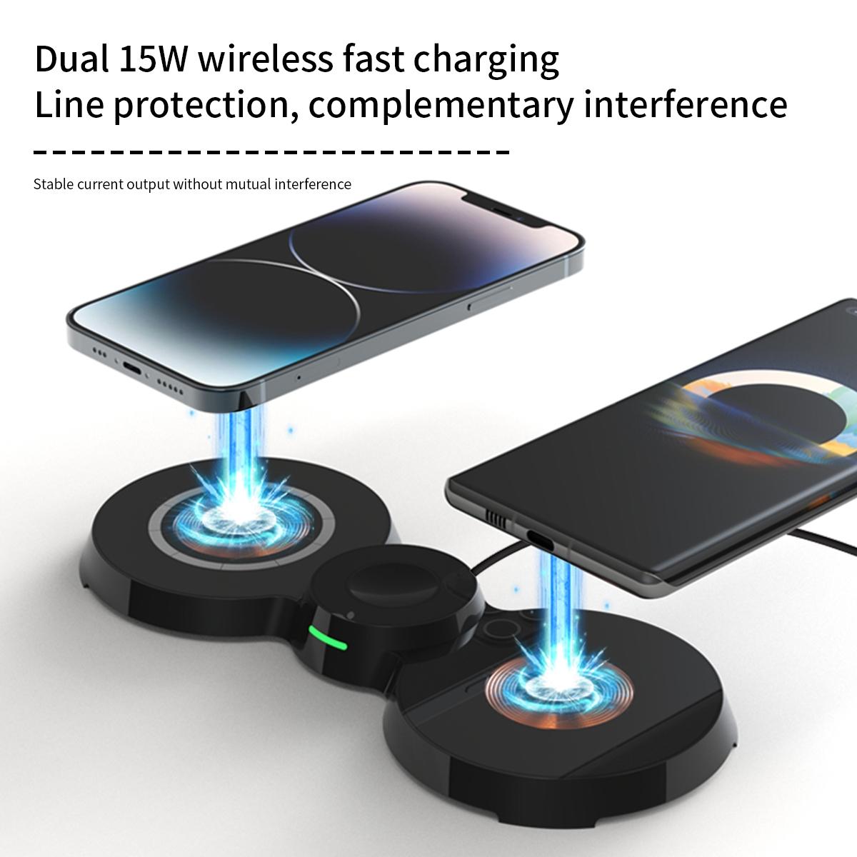 15W 3 In 1 Transparent Magnetic Wireless Charger 4