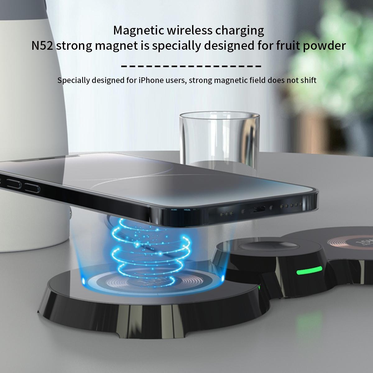 15W 3 In 1 Transparent Magnetic Wireless Charger 5