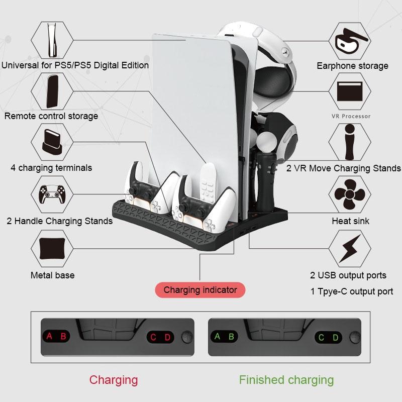 Storage Rack and Charging Base for Ps5 5