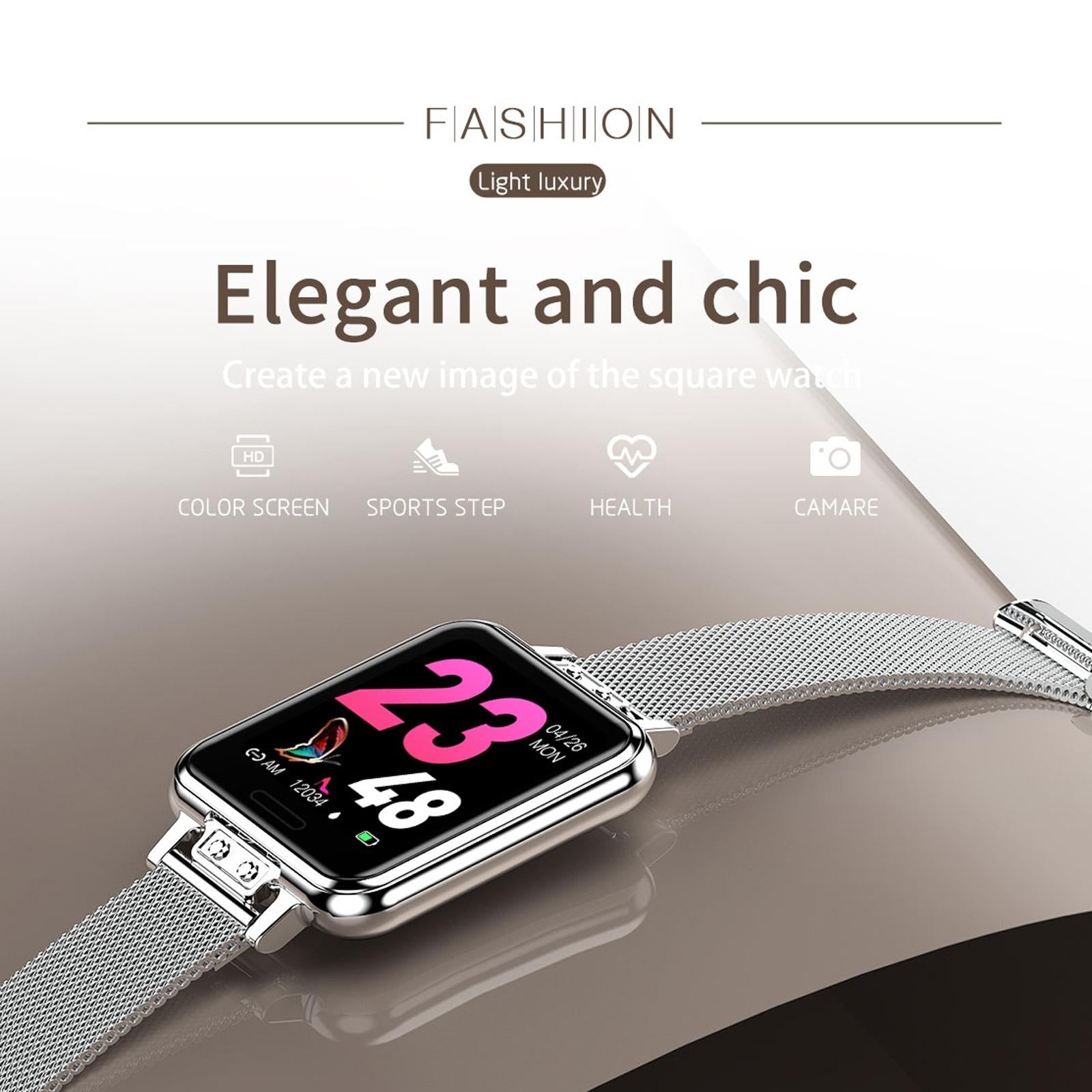 1.22 Inch Waterproof Smart Watch With Sleep & Heart Rate Monitor - Gold 10