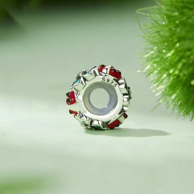 925 Sterling Silver Zircon Ladybug Clover Diy Beads & Silicone 3