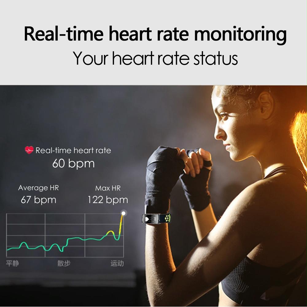 Waterproof Heart Rate Monitor Fitness Tracker - Black 4
