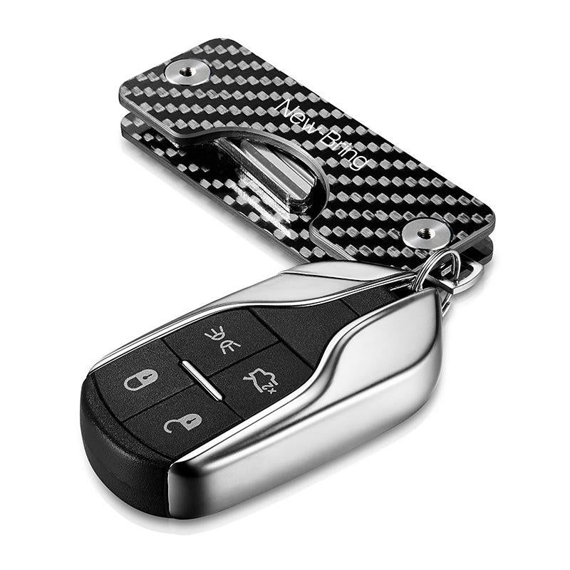 Carbon Fiber Key Bag For Men Multi Function Key Clip For Car Compact Key Storage 4