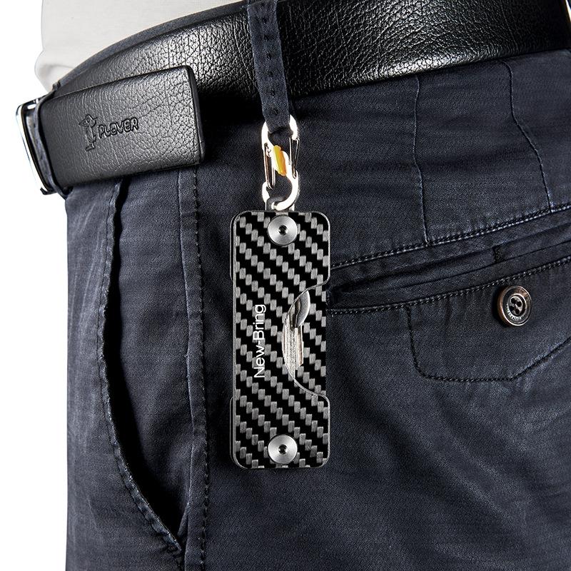 Carbon Fiber Key Bag For Men Multi Function Key Clip For Car Compact Key Storage 7