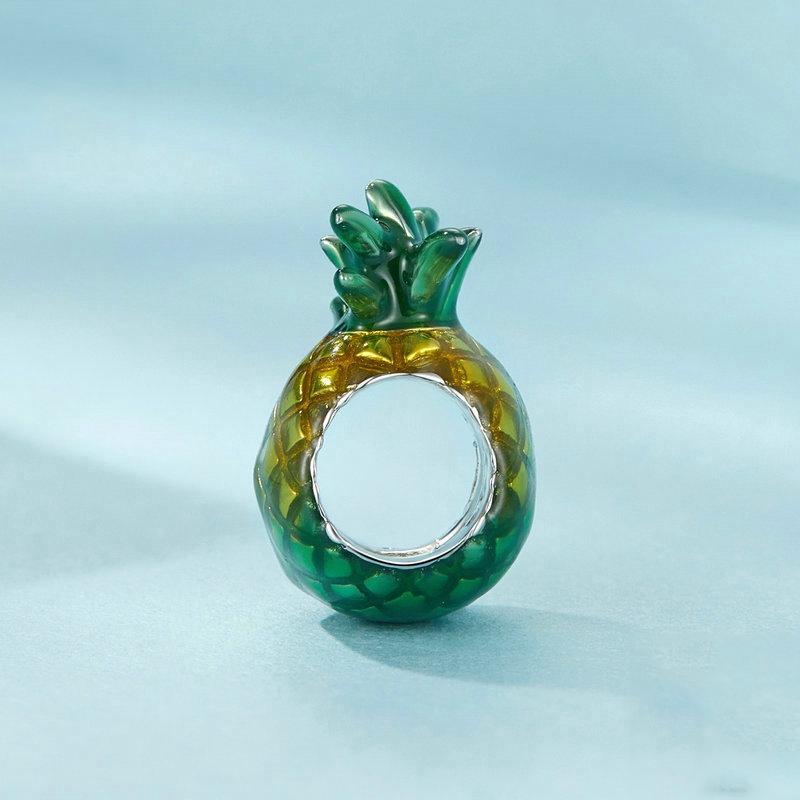 925 Sterling Silver Gradient Pineapple Diy Beads 3