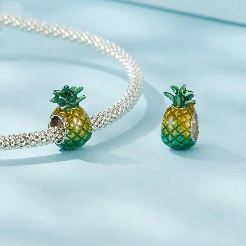 925 Sterling Silver Gradient Pineapple Diy Beads 5