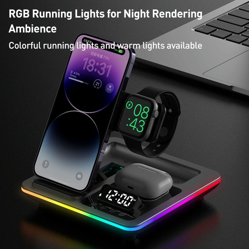 15W 5 In 1 Foldable Wireless Charger Stand - Black 9