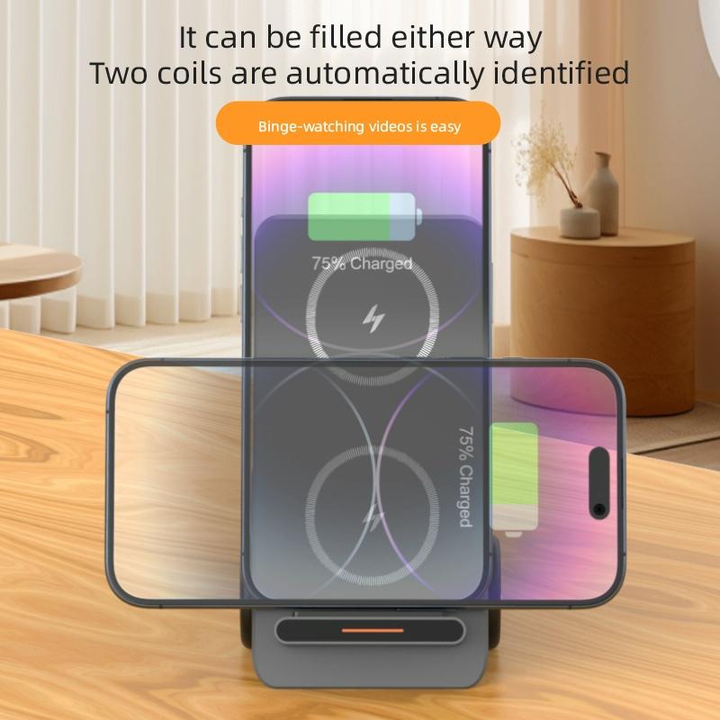 15W 3 In 1 Forklift Wireless Charger With Led Light - Gray 13