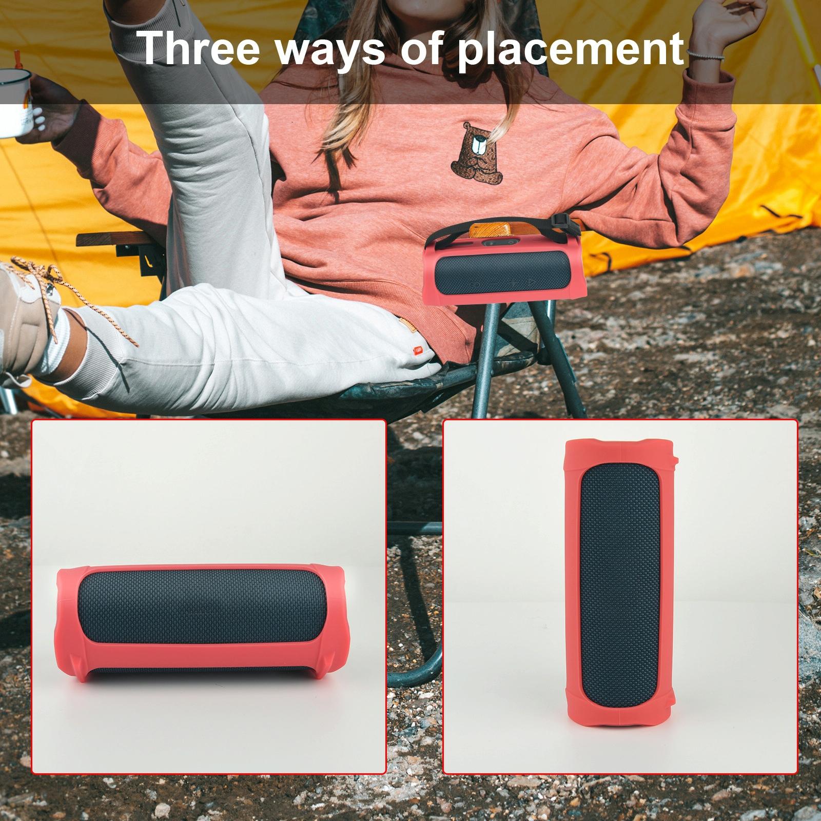 Soft Silicone Sleeve for Jbl Flip5 Speaker - Portable and Protective - Red 8