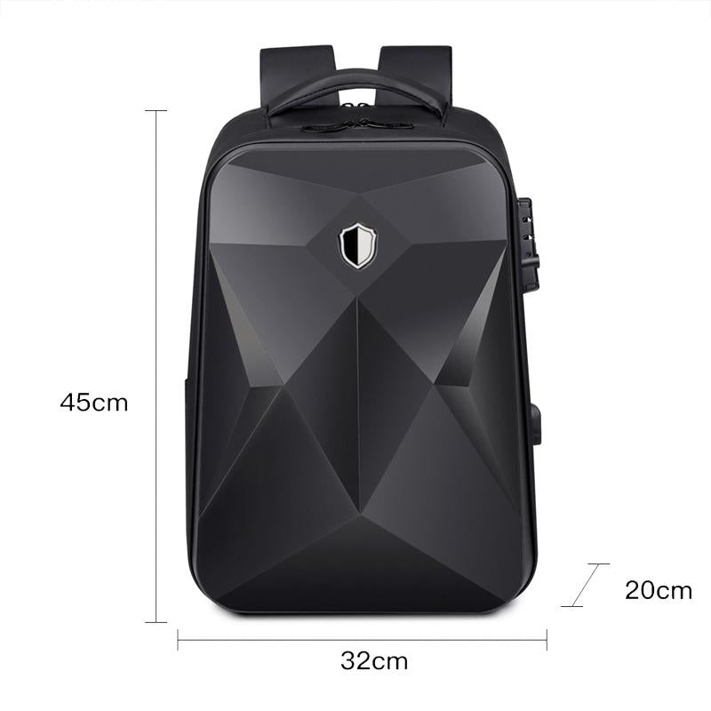 Waterproof Laptop Backpack with Usb Port - 17 Inch Capacity Password Lock - Black 5