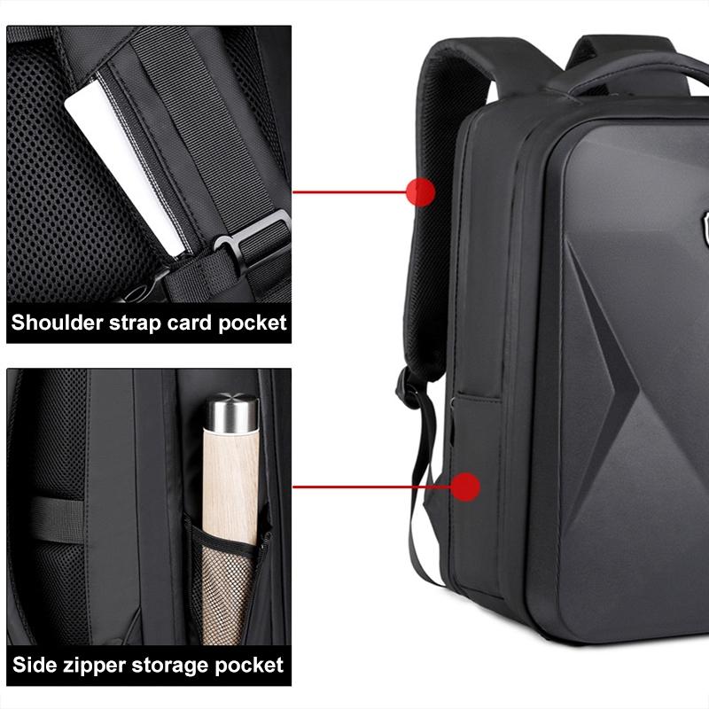 Waterproof Laptop Backpack with Usb Port - 17 Inch Capacity Password Lock - Black 9