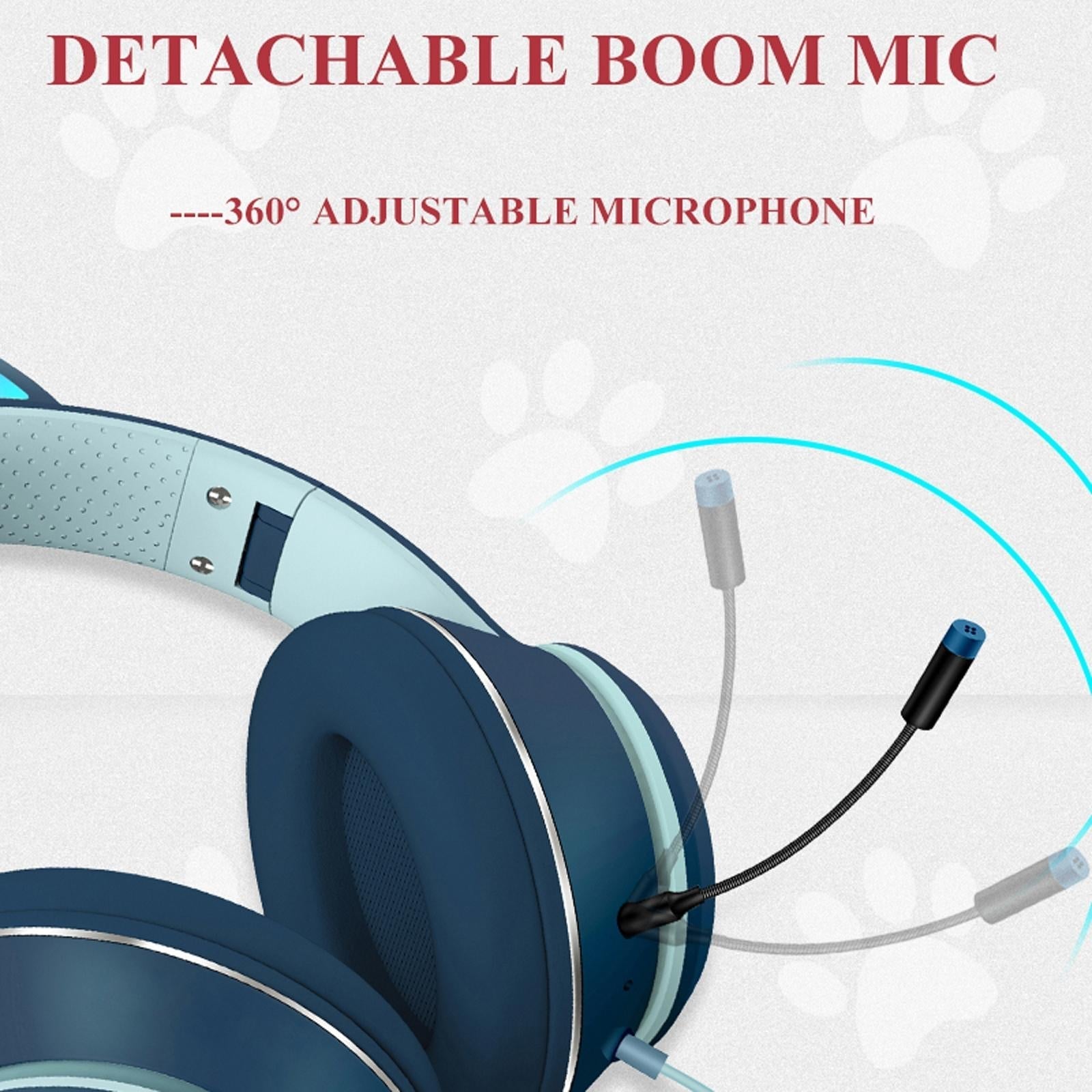 Foldable Led Headset With Mic Usb + 3.5Mm Port - Pink 7