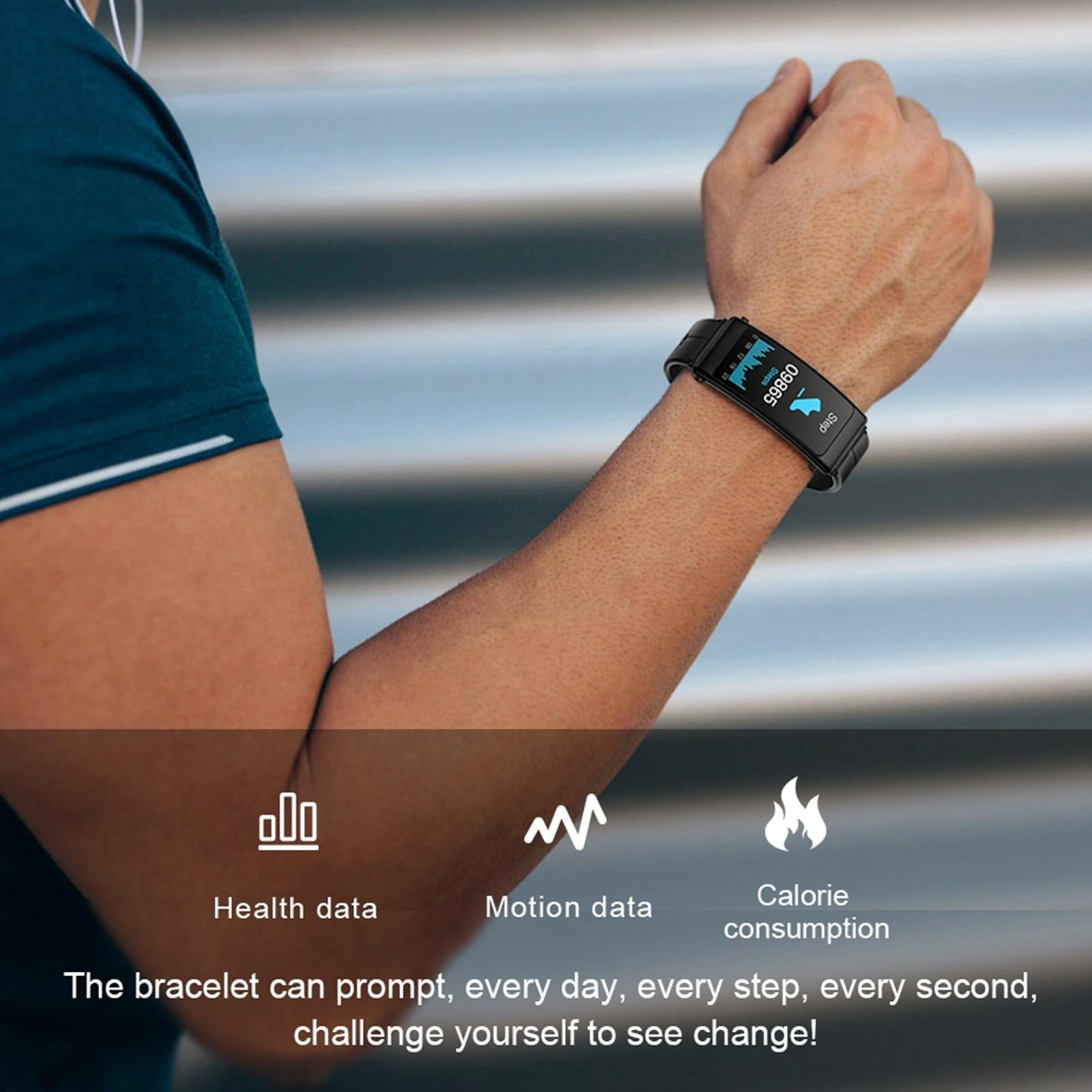 1.14 Inch Steel Band Earphone Detachable Smart Watch Support Bluetooth Call - Black 7