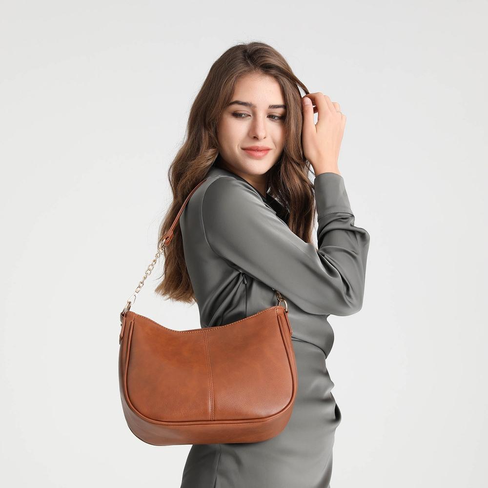 Adjustable Leather Crossbody Bag Large Capacity - Blue 10