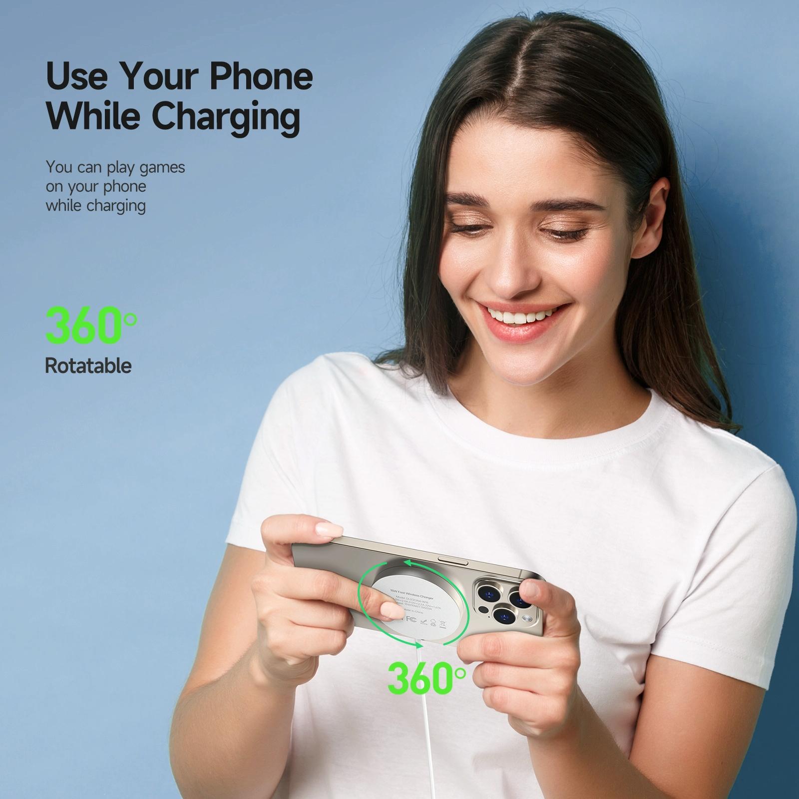 15W Magnetic Suction Wireless Charger White 3