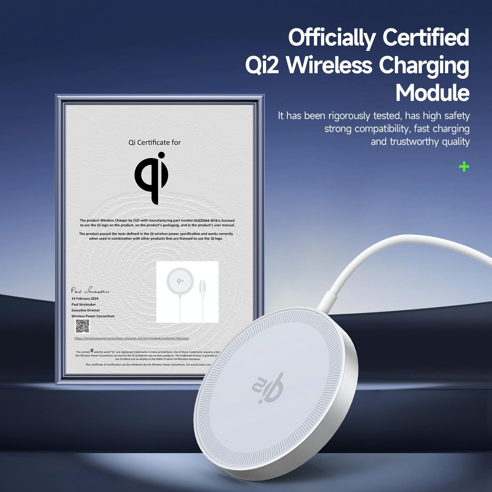 15W Magnetic Suction Wireless Charger White 6
