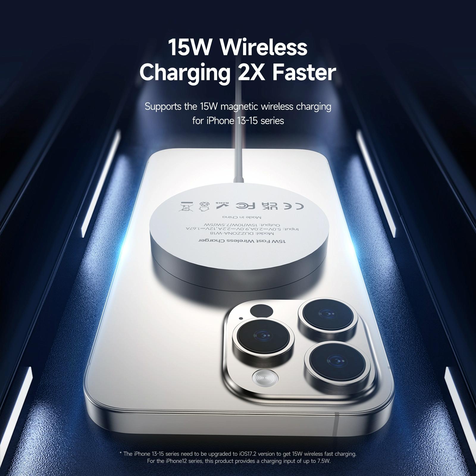 15W Magnetic Suction Wireless Charger White 7