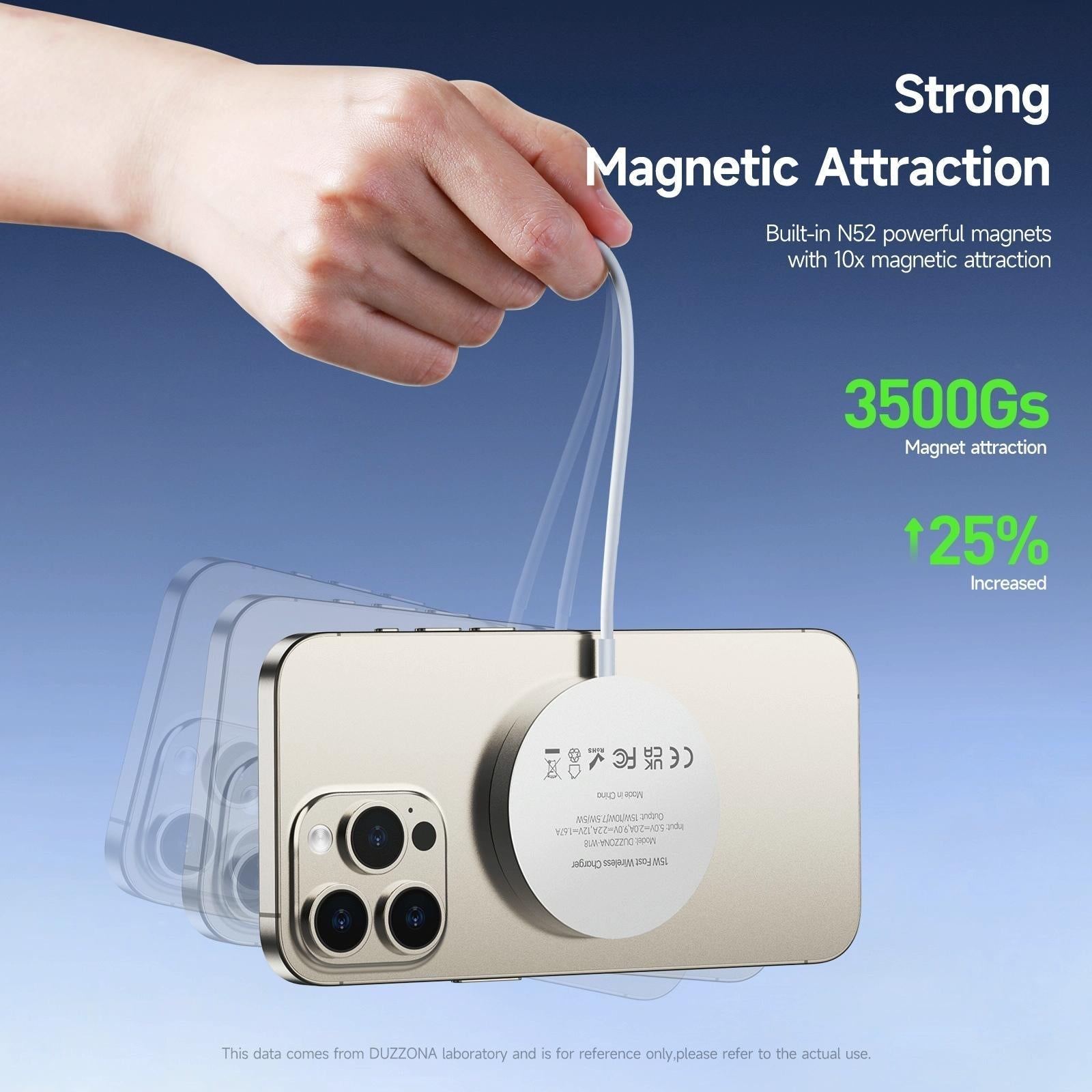 15W Magnetic Suction Wireless Charger White 11
