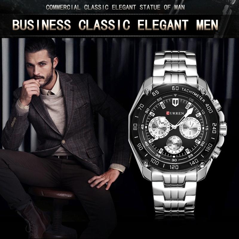 Waterproof Quartz Watch for Men - Casual Business Style - White Shell White 5