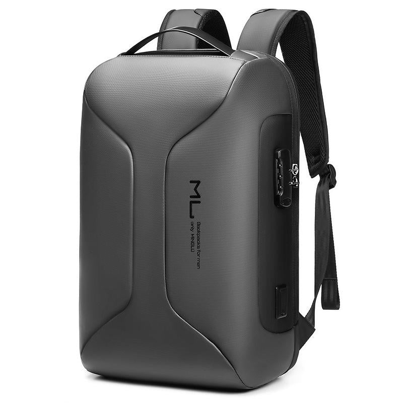 Large Capacity Waterproof Laptop Backpack with Usb Port for Business Travel - Light Grey