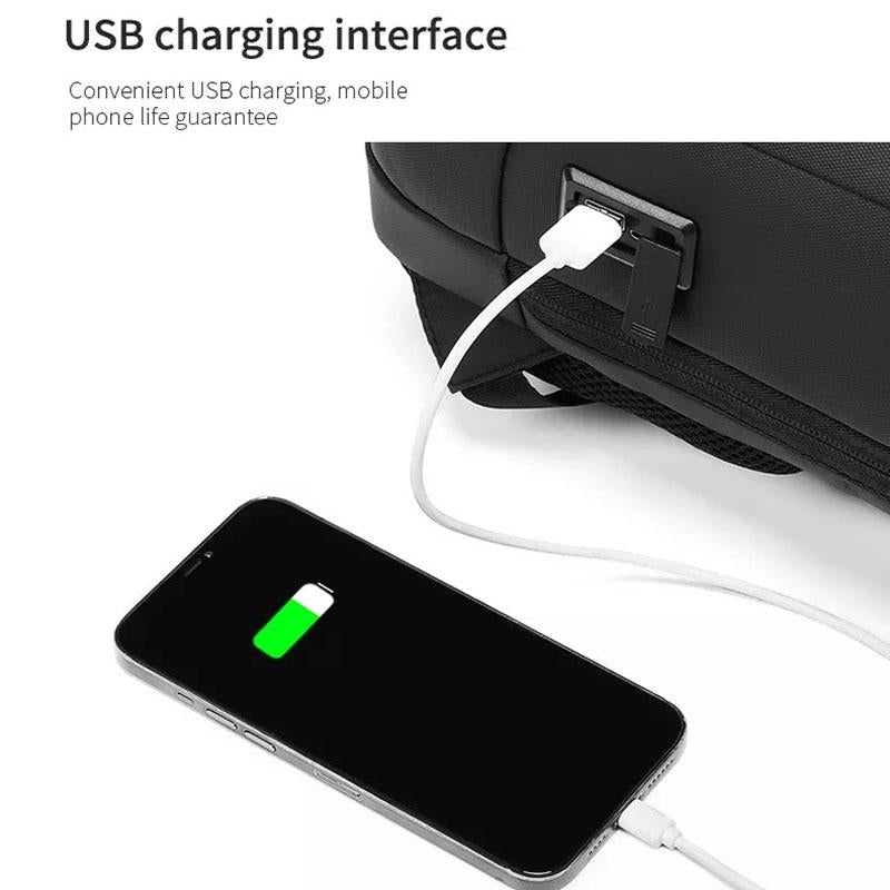 Large Capacity Waterproof Laptop Backpack with Usb Port for Business Travel - Light Grey 4