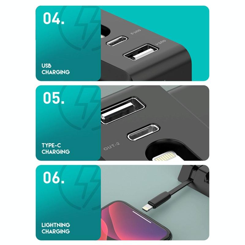 6 In 1 Fast Wireless Charger Stand Black 7