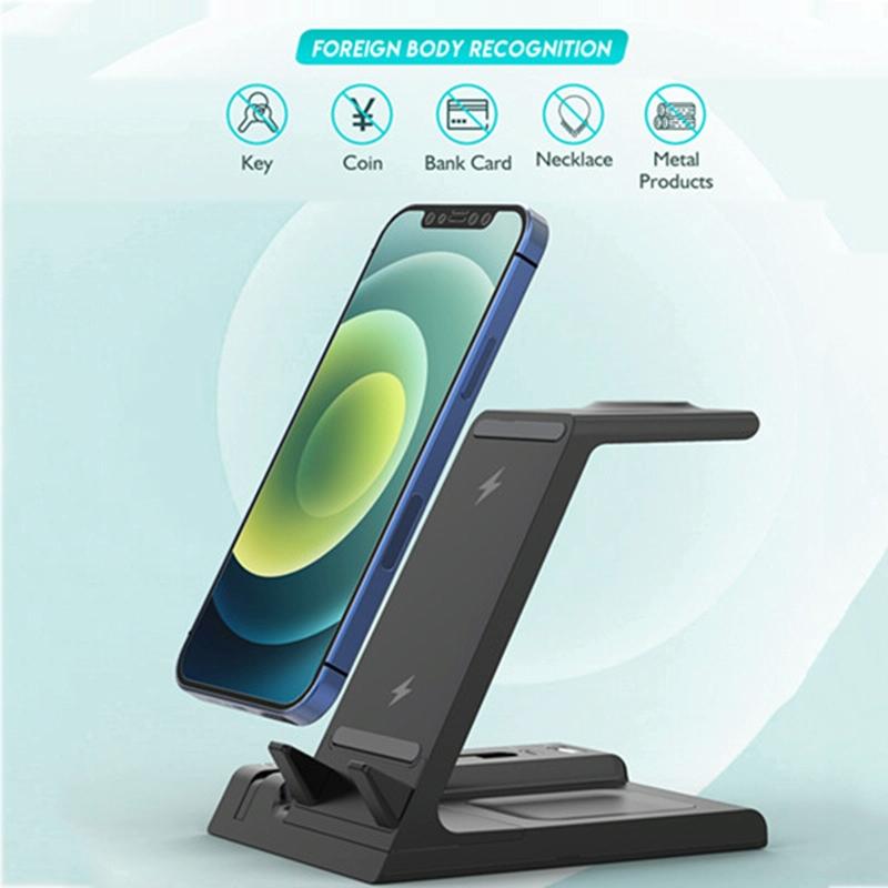 6 In 1 Fast Wireless Charger Stand Black 8