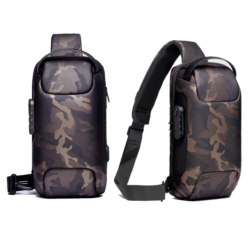 Men Anti Theft Oxford Cloth Chest Bag Camouflage Crossbody Backpack 3