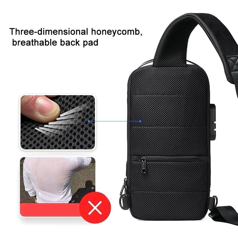 Men Anti Theft Oxford Cloth Chest Bag Camouflage Crossbody Backpack 4