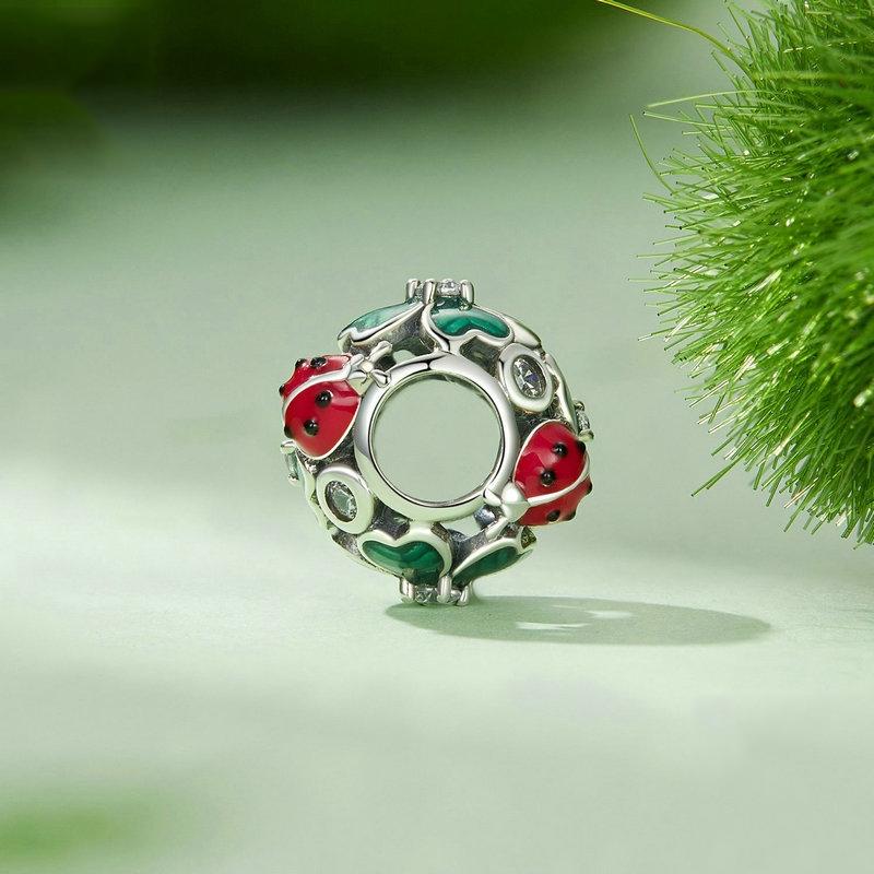 925 Sterling Silver Ladybug Clover Diy Beads 3