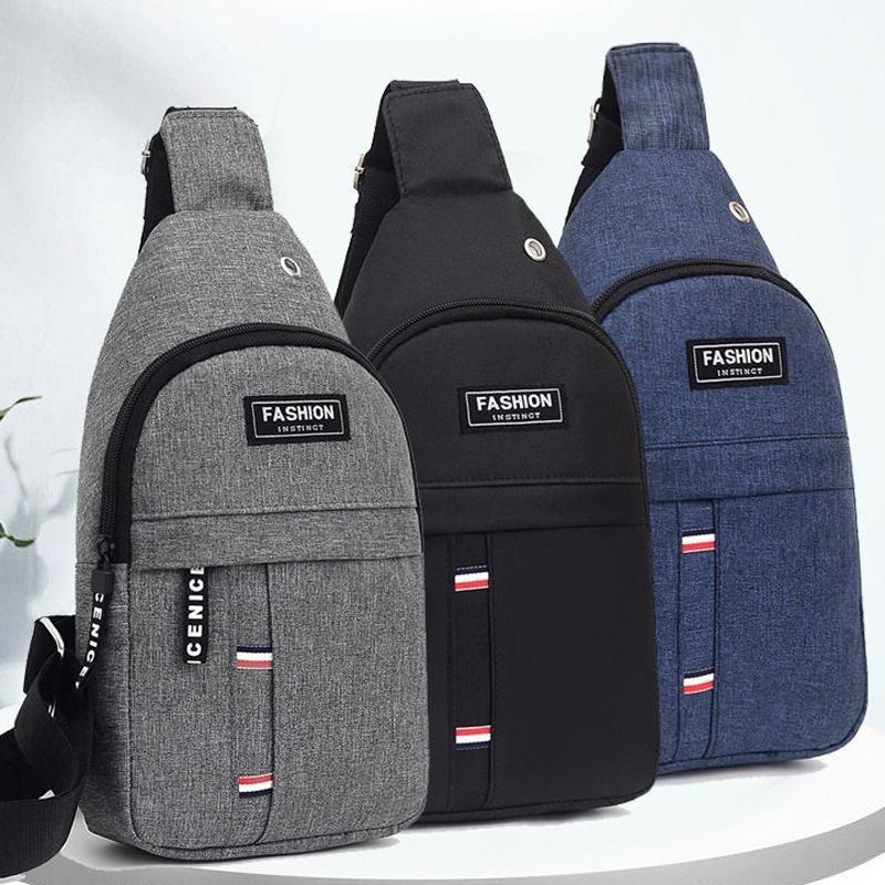 Canvas Crossbody Chest Bag For Men - Black 3