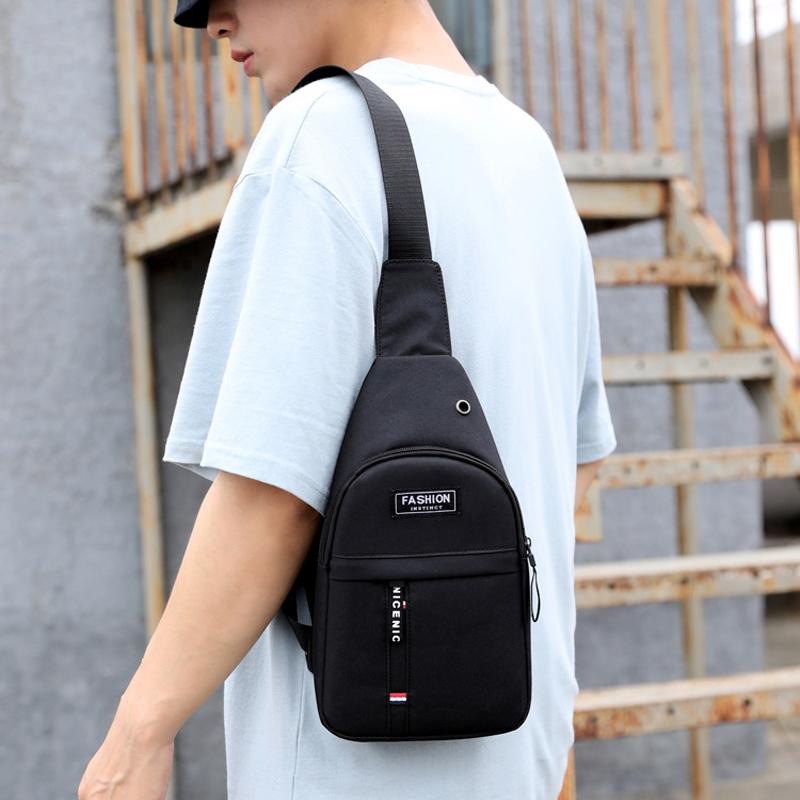 Canvas Crossbody Chest Bag For Men - Black 10
