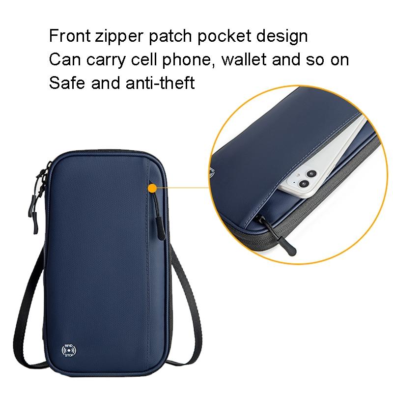 Rfid-protected Waterproof Neck Passport Holder - Blue 5