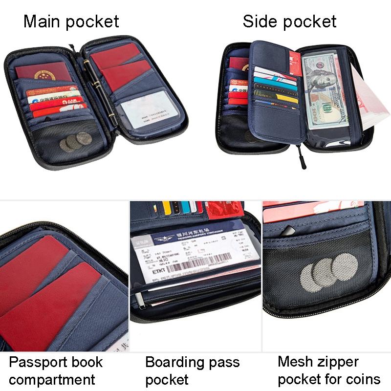 Rfid-protected Waterproof Neck Passport Holder - Blue 8