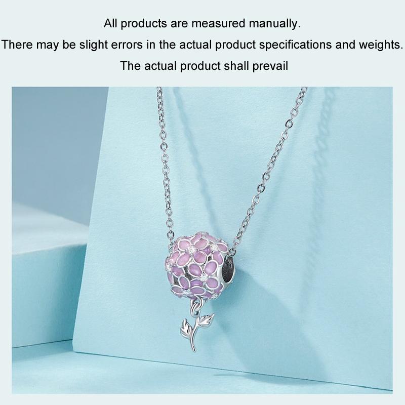 925 Sterling Silver Platinum Plated Zircon Flower Beads 5